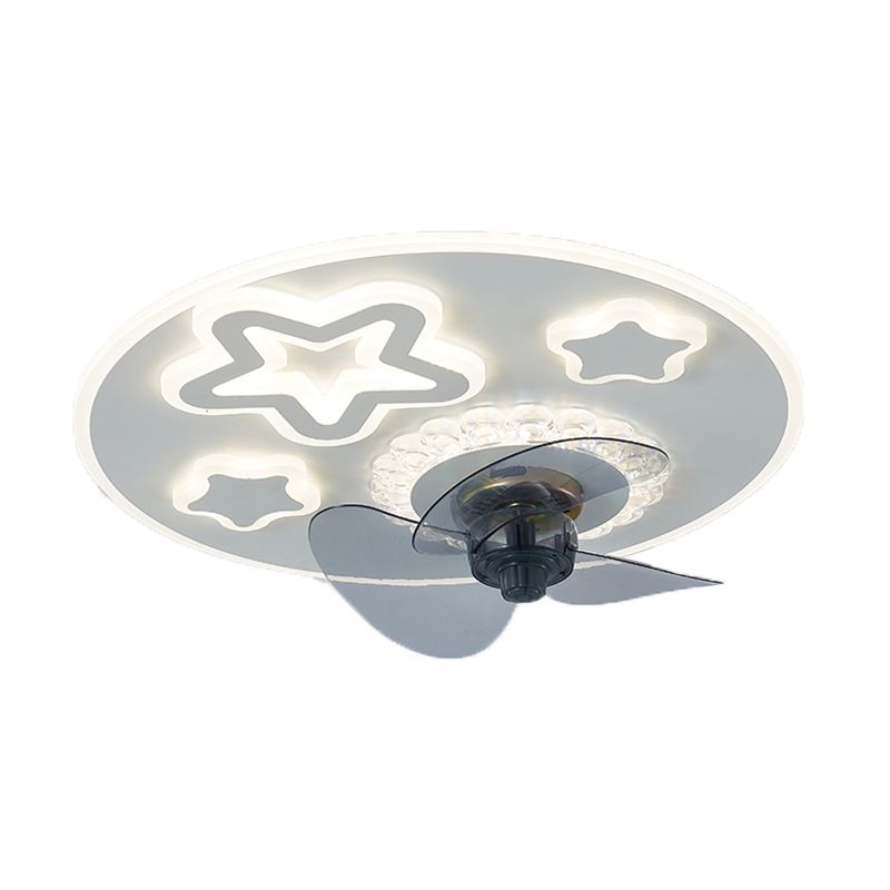 Éclairage de ventilateur de plafond ultrathin Modernisme Acrylique à chambre LED Semi Flush Lightture en blanc