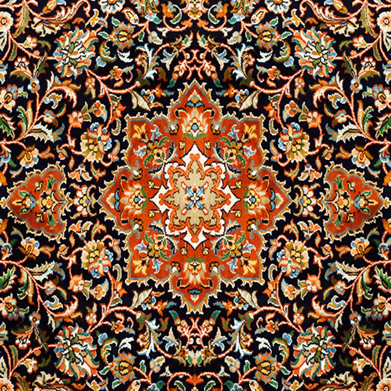 Square Normatic Tribe Rug Moroccan Carpet Polyester Stain Resistant Area Carpet for Living Room