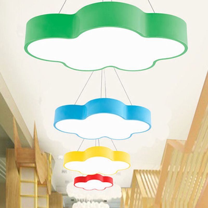 Modern Cloud Pendant Ceiling Light Metal LED Kindergarten Suspended Lighting Fixture