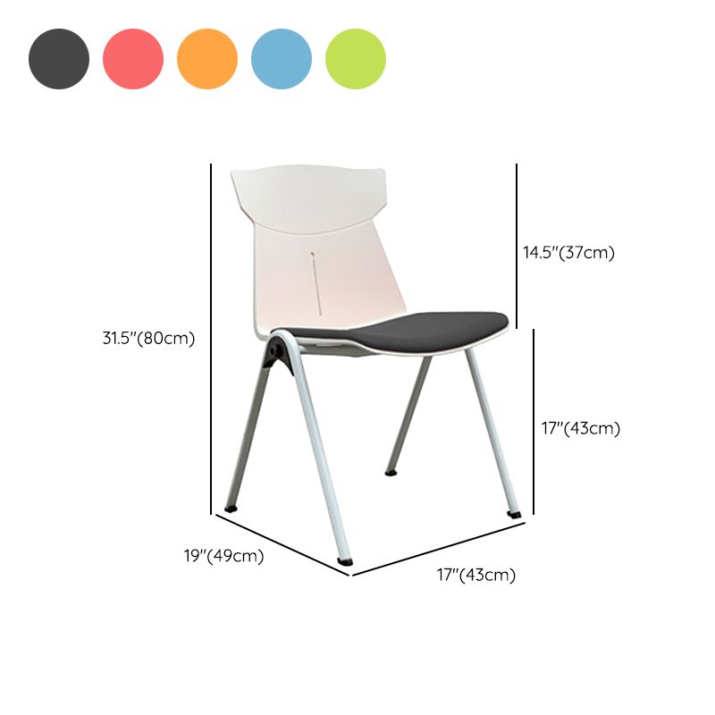 Modern Armless Chair Mid-Back Mesh Desk Chair in Black/Green/Orange/Blue/Red