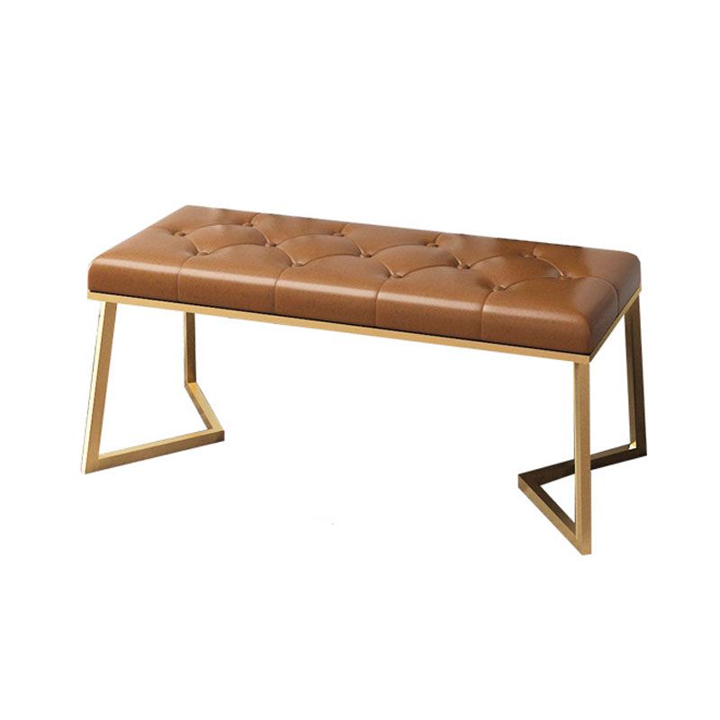 Mid-Century Modern Upholstered Bench Rectangle Bedroom Seating Bench with Legs