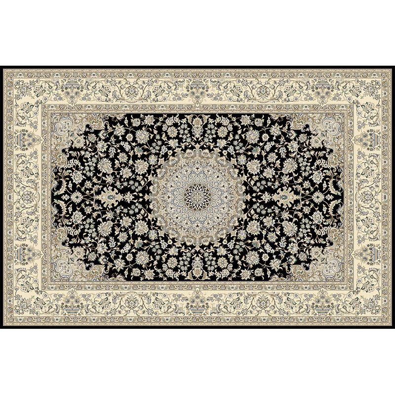 Nostalgie Rapis intérieur Tapis floral Primper du milieu du siècle Polyester Tapis de support sans glissement pour le salon