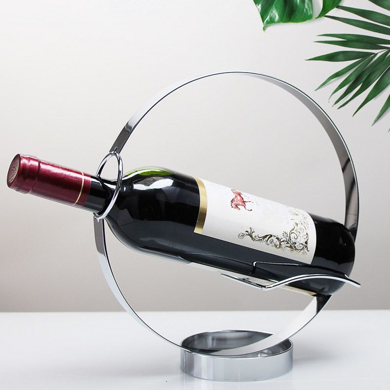 Modern Simple Metal Wine Rack Circle Shape Wine Bottle Rack for Kitchen