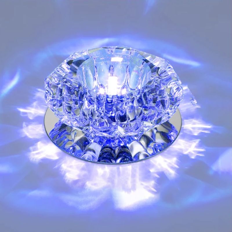 Modern Style Bowl Shape Ceiling Light Crystal 2 Light Ceiling Light with Hole 2-3.5'' Dia