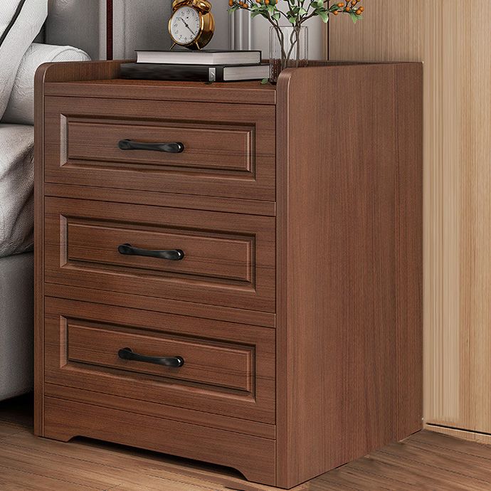 Modern Artificial Timber Bed Nightstand Medium Wood Night Table with Drawer