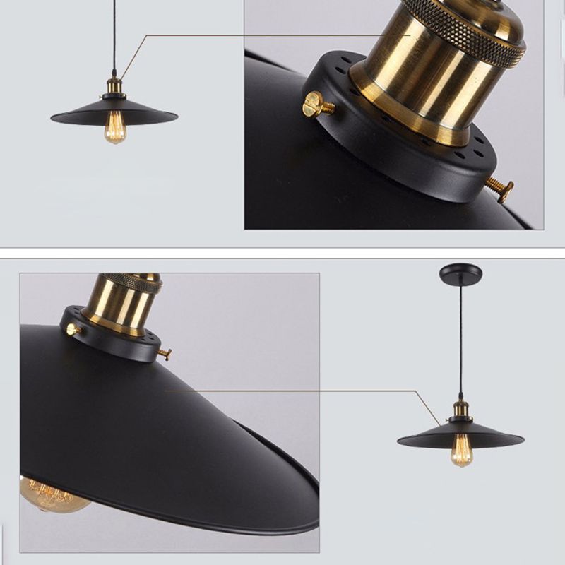 Saucer Living Room Pendant Lighting Fixture Loft Style Metal Hanging Ceiling Light