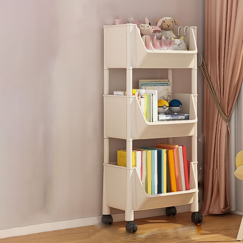 Scandinavian Book Shelf Freestanding Standard Kids Bookcase in Closed Back