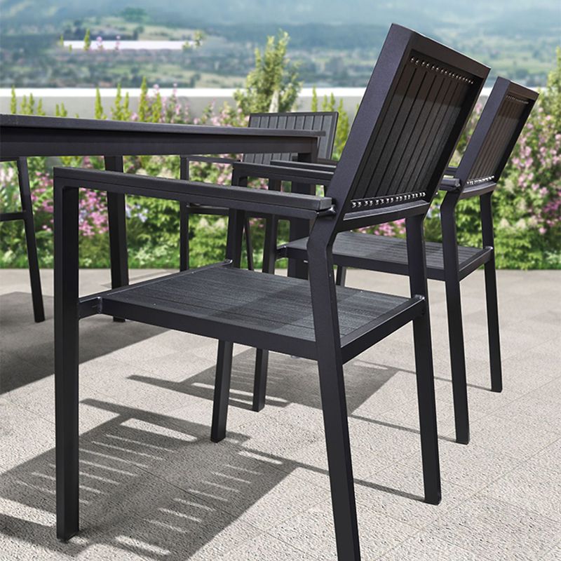 Industrial Metal Dining Armchair with Arm Patio Dining Chair