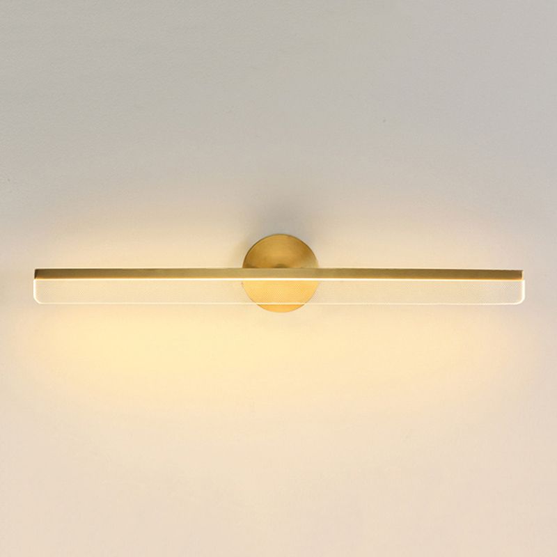 1 Light Linear Shape Wall Mount Light Fixture Modern Wall Mounted Lighting in Gold Fixture