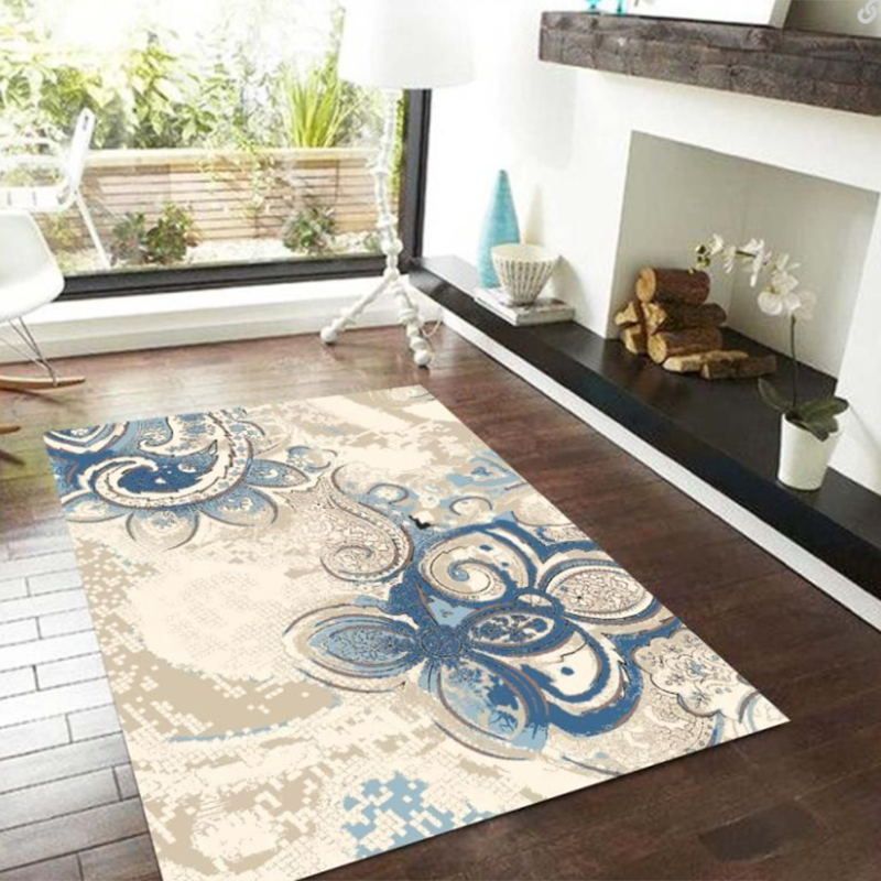 Tapis rétro marron polyester graphique rauque intérieur Tapis résistant à la zone résistante pour la décoration intérieure