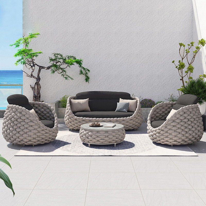 UV Resistant Patio Sofa No Distressing Outdoor Patio Sofa with Cushions