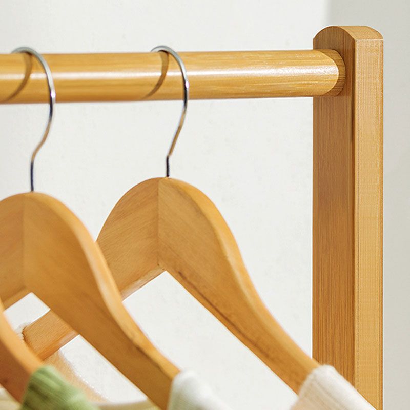 Contemporary Hall Stand Bamboo Wood Shelving Hooks Included Free Standing Coat Rack