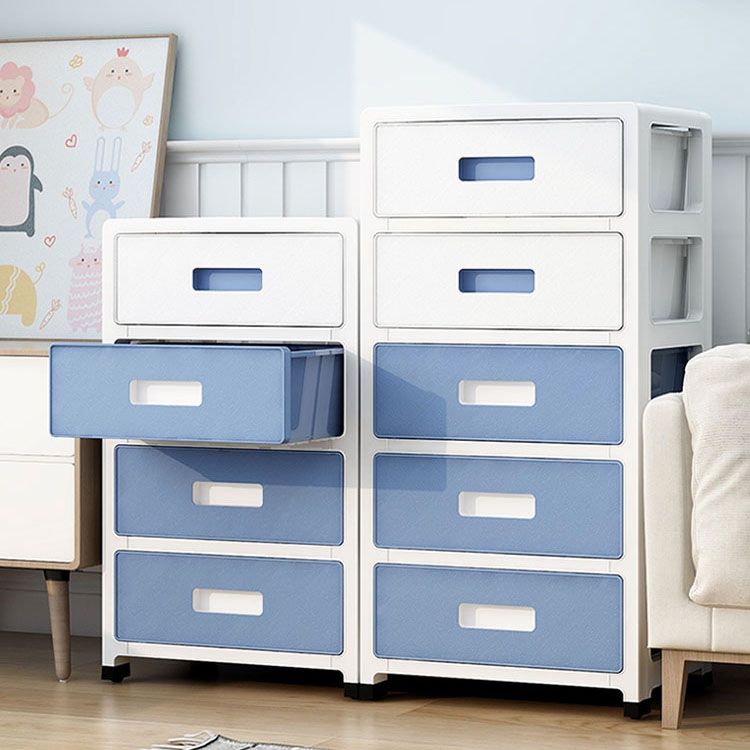 Coastal Cabinet Plastic Drawers Filing Cabinet for Home Office