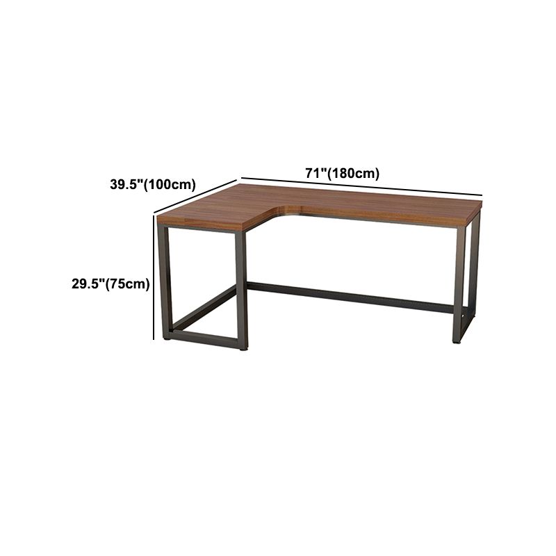 Industrial Style Writing Desk Solid Wood L-Shape Office Desk