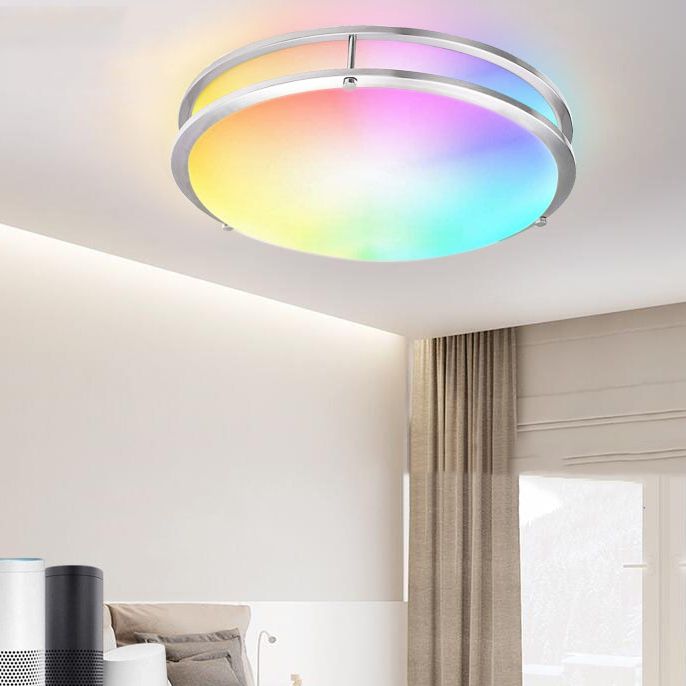 Round Shape LED Intelligent Ceiling Lamp Modern Acrylic 1 Light Flush Mount for Study