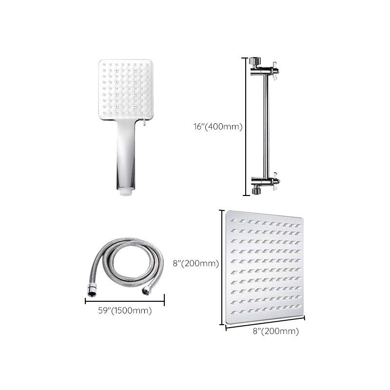 Contemporary Shower Head Combo Polished Stainless Steel Wall-Mount Shower Head