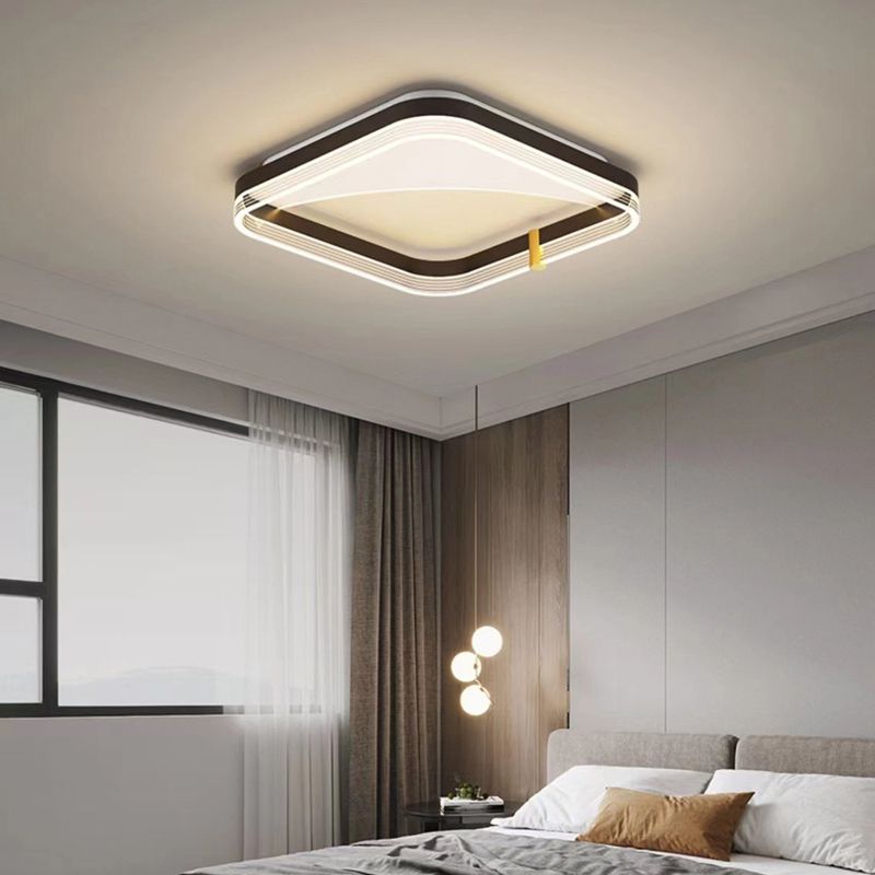 LED Modern Ceiling Light Black Flush Mount Lighting for Hallway