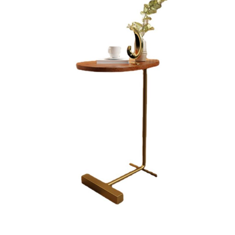 Wood Top Pedestal End Table Modern Sofa Side End Table for Living Room