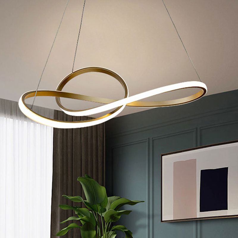 Spiral Shade Chandelier Light Modern Metal 1 Light Chandelier Lighting Fixture