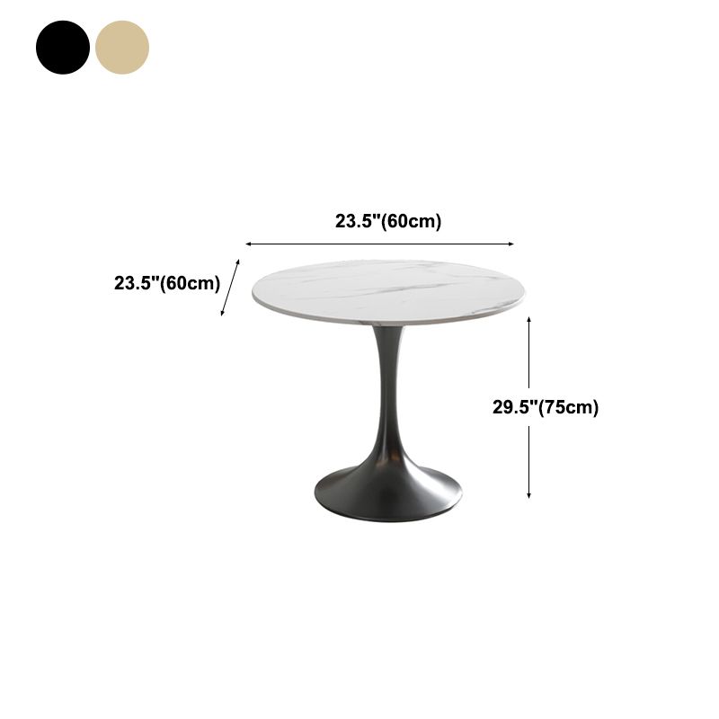 Traditional Luxury Dining Table White Stone Center Top Round Dining Table