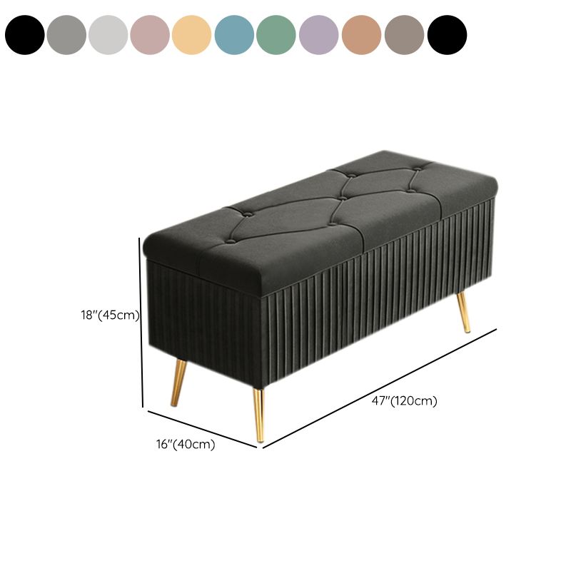 Glam Rectangle Seating Bench Cushioned Backless Entryway and Bedroom Bench