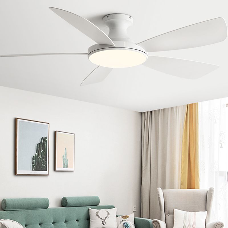 Modern LED Ceiling Fan 5 - Blades Metal and Acrylic Fan Lighting Fixture