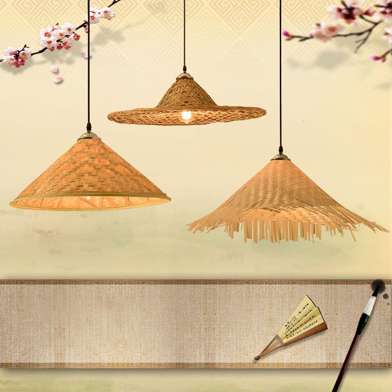 Forma a forma a sospensione Light Contemporary Bamboo Bamboo Sospensione a sospensione in legno