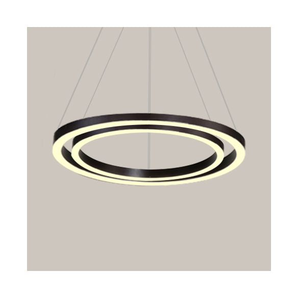 Chandelier Brun Hoop Chandelier Contemporain 1/2/3 Ring Acrylique LED Plafond Aymordage en lumière chaude / blanche