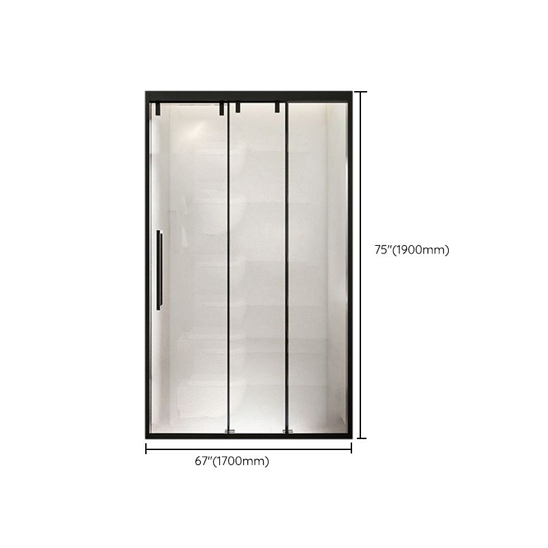 Full Frame One-shaped Tempered Glass Shower Door, Triple Linkage Shower Door