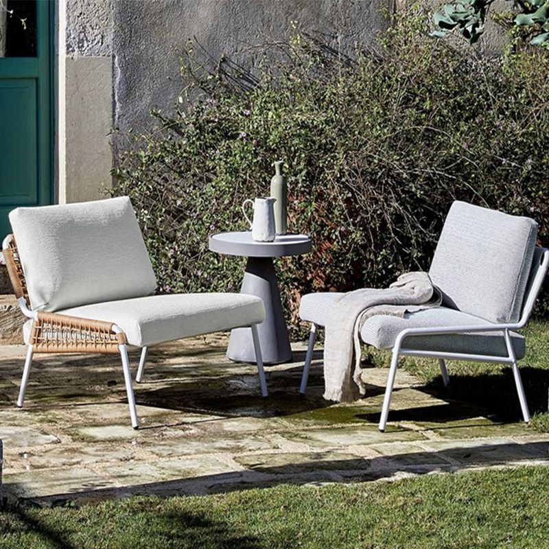 Modern Patio Dining Chair Set Metal Armless Dining Side Chair