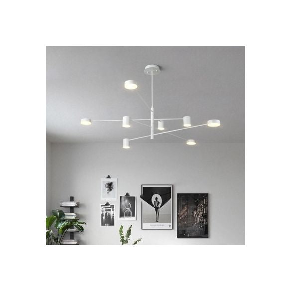 Multi-Tiers ASYMETRICAL lustre Light Metal Metal Simple Style 2/4/6/8 Heads Black / White Pendant Light in chaud / White / Third Gear