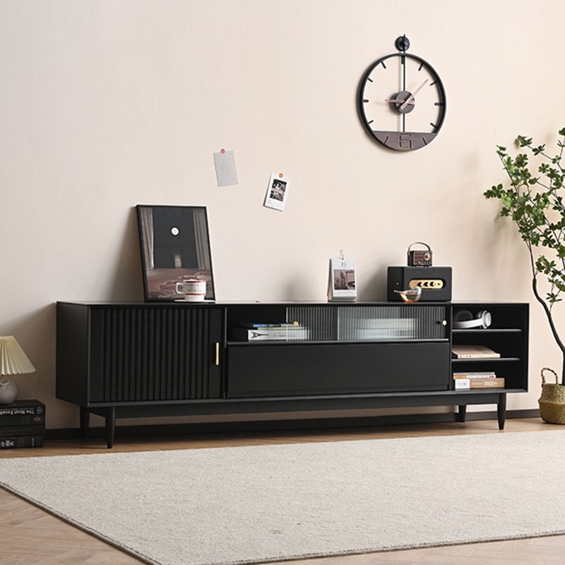 Wooden TV Media Console Industrial Media Console TV Stand with Legs