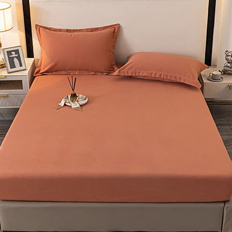 Modern Bed Sheet Solid Color Fitted Non-pilling Bed Sheet Set