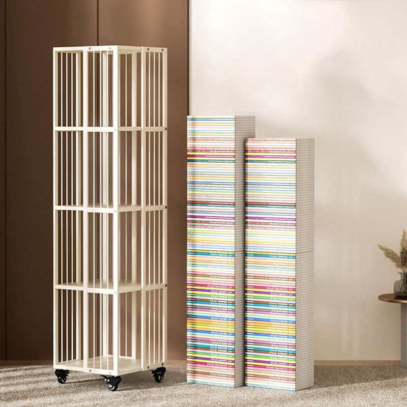 White Contemporary Geometric Book Shelf Metal Shelf Bookcase