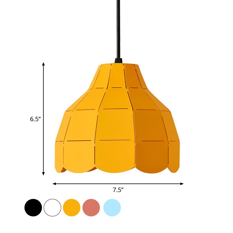 Pinage rose / blanc / noir Dome Plafond Pendant Light Modernisme 1 Métal léger Kit de lampe suspendue