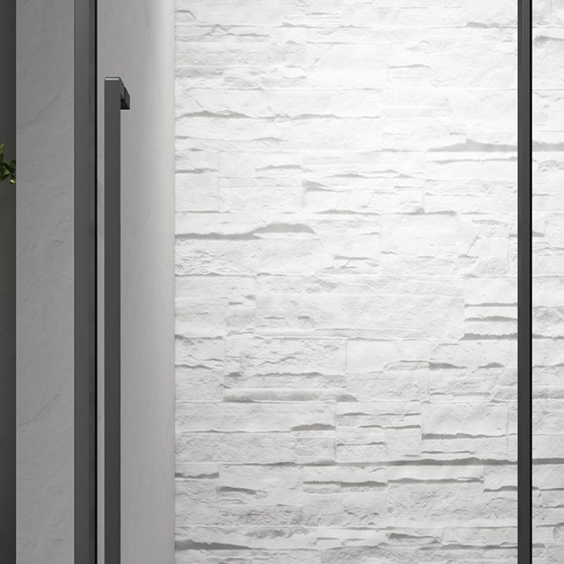 Gray Narrow Side Shower Door Single Sliding Door Tempered Glass Shower Door