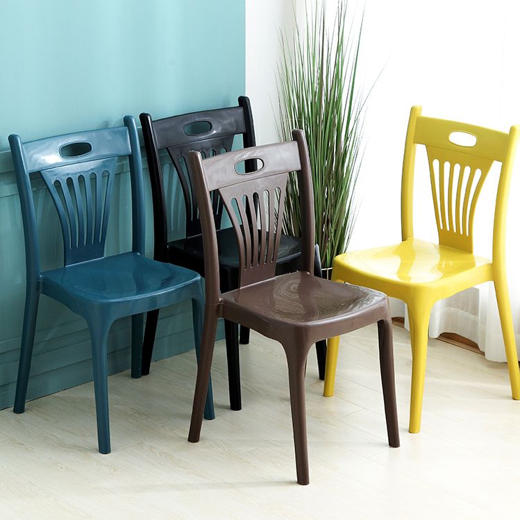 Nordic Style Chairs Dining Armless Chairs for Kitchen with Plastic Legs