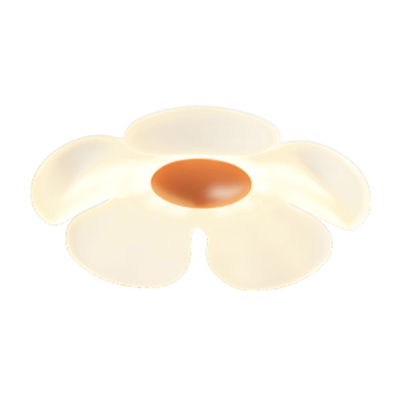 LED Modern Flush Mount Flower Shape Ceiling Light with Plastic Shade for Living Room