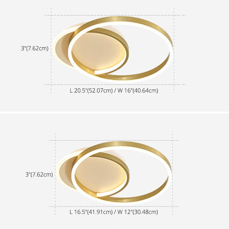 Círculo contemporáneo cerca de techo de iluminación de techo de LED de metal