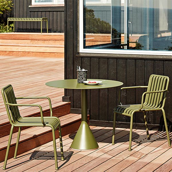 Modern Green Outdoor Bistro Table Iron Rust Resistant Bistro Table