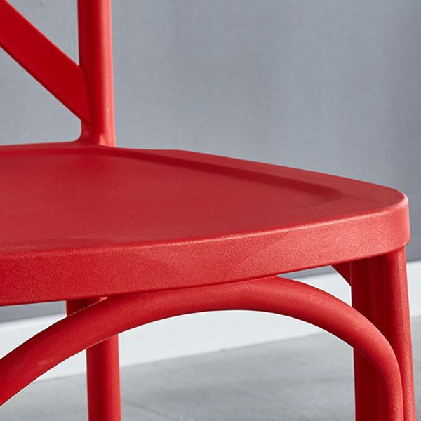 Contemporary Plastic Chair Cross Back Side Chair in Matte Finish for Home