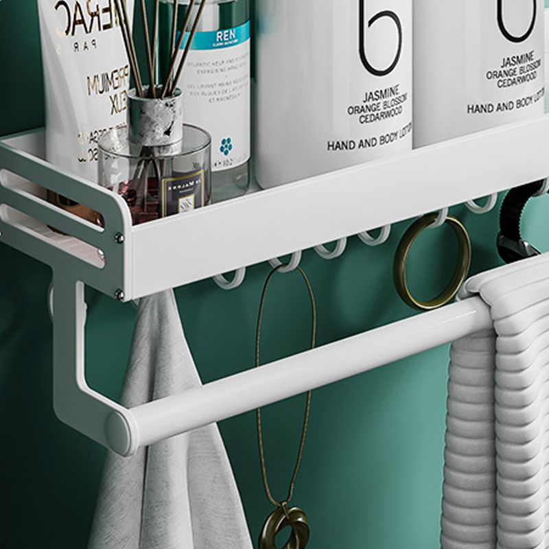 2-Piece Modern Bathroom Accessory Set White Rectangular Bath Shelf