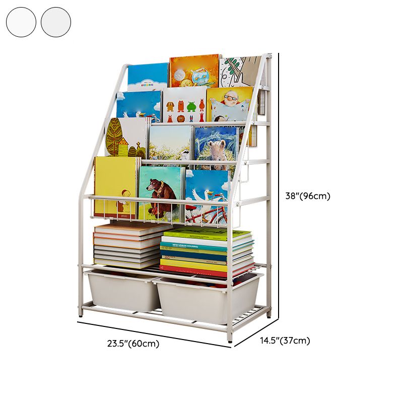 Modern Metal Standard Bookcase Closed Back Standard Kids Bookcase