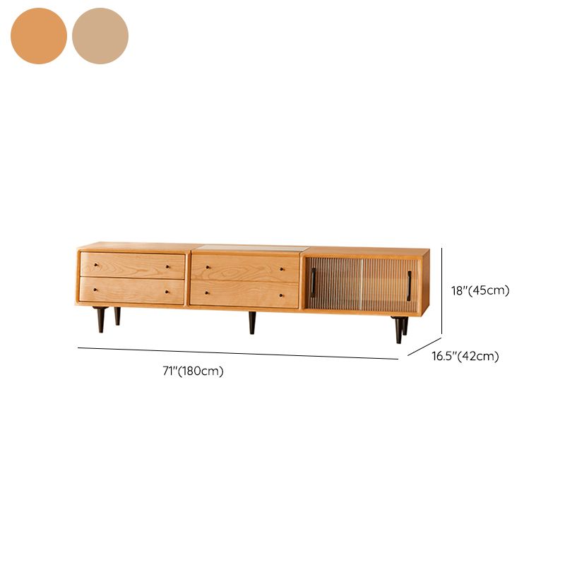 Contemporary Media Console Wooden TV Media Console with 4 Drawers