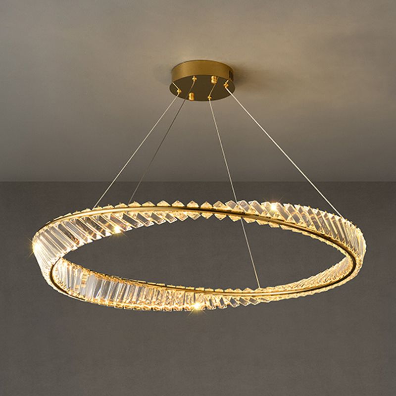 Ring Shape Hanging Lamp LED Crystal Chandelier Light for Bedroom