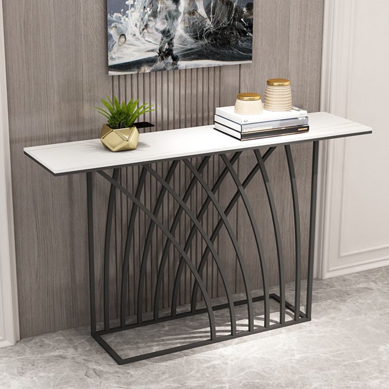 Modern Console Table Stone Rectangle Accent Table , 31.5-inch Tall