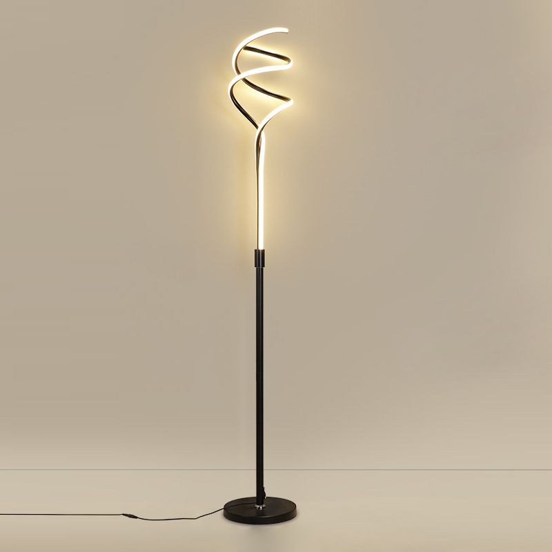 Éclairage de sol en forme de bande de style moderne métal 2 lampadaire léger pour chambre à coucher