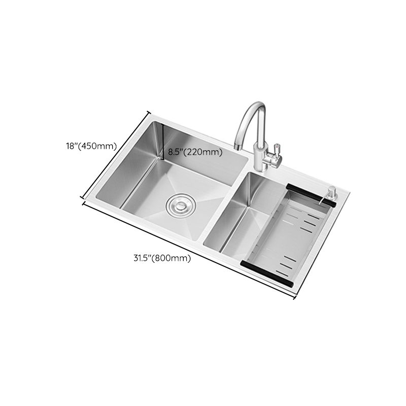 Classic Style Kitchen Sink Stainless Steel Drop-In Noise-cancelling Design Kitchen Sink