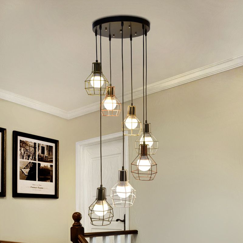 Luminaire multi-pendentif noir