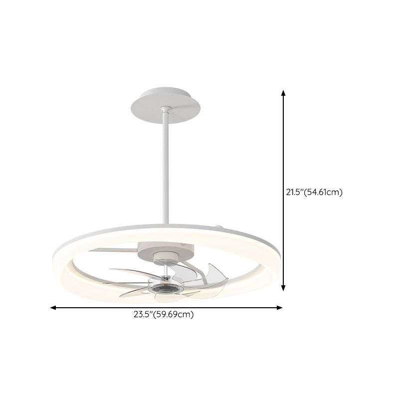 Matte White Ceiling Chandelier LED Contemporary Ceiling Fan Light Fixture